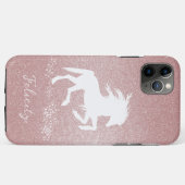 Roze Glitter Unicorn Hoesje-Mate iPhone Case (Achterkant (horizontaal))