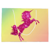 Roze Glitter Unicorn Large Cadeautasje (Achterkant)
