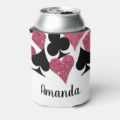 Roze Glitter Vegas Bride Custom Koelbox Blikjeskoeler (Blikje Achterkant)