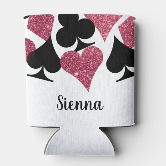 Roze Glitter Vegas Thema Getuige van de Bruid Aang Blikjeskoeler (Achterkant)