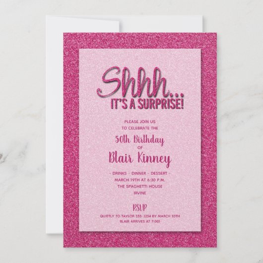 Roze Glitter VERASSING Verjaardag Kaart (Voorkant)