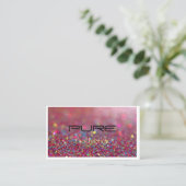 Roze glitter visitekaartje (Staand voorkant)