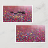 Roze glitter visitekaartje (Voorkant / Achterkant)
