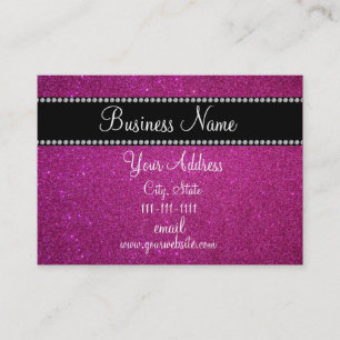 Roze glitter visitekaartje