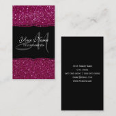 Roze glitter visitekaartje (Voorkant / Achterkant)