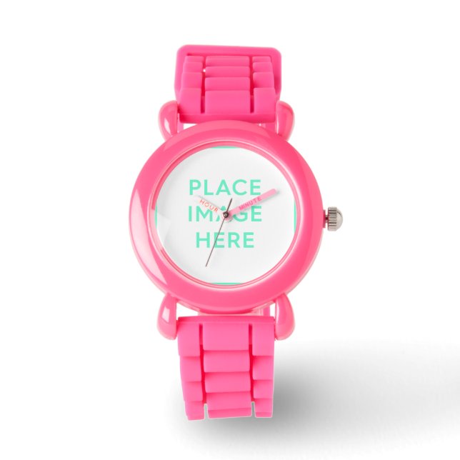 Roze Glitter Watch Horloge (Voorkant)