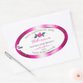 Roze Glitter White Product Labels Floral Roos Logo (Envelop)