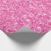 Roze Glitter White Sparkles Print Cadeaupapier (Hoek)
