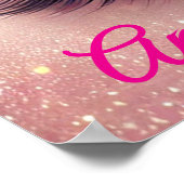 Roze Glitter Wimpers Crown Poster (Hoek)