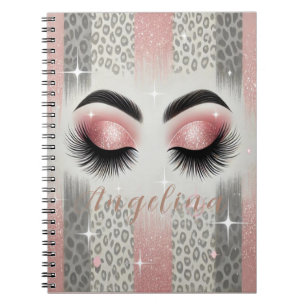 Roze glitter wimpers Notitieboek