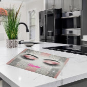 Roze Glitter Wimpers  Snijplank