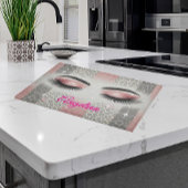 Roze glitter wimpers snijplank