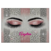 Roze Glitter Wimpers  Snijplank (Voorkant)