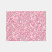 Roze Glitter Witte Sterren en Stippen Fleece Deken (Voorkant (Horizontaal))