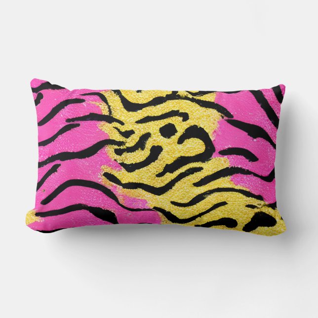 Roze Glitter Zebra Pattern Kussen (Voorkant)