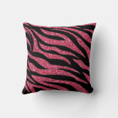 Roze Glitter Zebra Print Sierkussen (Achterkant)