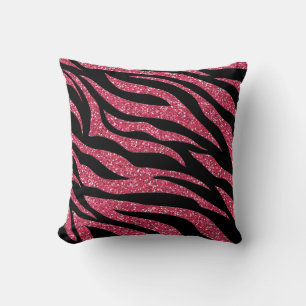 Roze Glitter Zebra Print Sierkussen