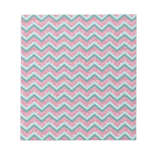 Roze Glitter ZigZag Patroon Notitieblok