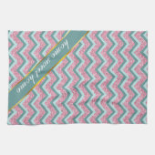 Roze Glitter ZigZag Patroon Theedoek (Horizontaal)