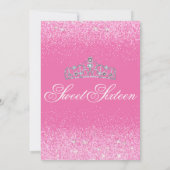  roze glitter, zoete 16 uitnodigingen (Achterkant)