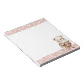 Roze Glitter Zoete Beer Margriet Bloemen Notitieblok (Schuin)