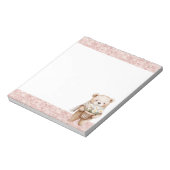 Roze Glitter Zoete Beer Margriet Bloemen Notitieblok (Gedraaid)