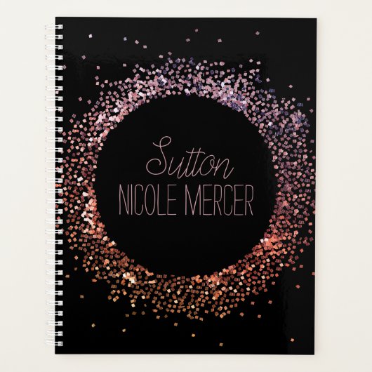 Roze glittercirkel planner (Voorkant)