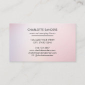 Roze glitterdruppelverf visitekaartje (Achterkant)