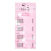 Roze Glitterende Visagist Glamour Bokeh Prijzen Reclamekaart (Voorkant)