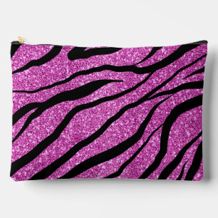 Roze Glitterij Zebra Strepen Patroon Etui