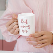 Roze glitterkalligrafie Beste mama ooit Koffiemok