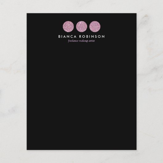 Roze glitterpalet voor Freelance Makeup Artist Flyer (Voorkant)