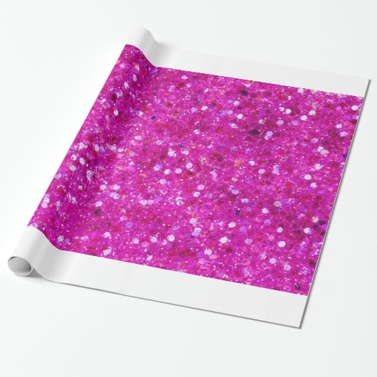 Roze glitterpapier cadeaupapier (Uitgerold)