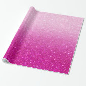Roze glitterpatroon cadeaupapier (Uitgerold)