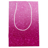 Roze glitterpatroon medium cadeauzakje (Voorkant)