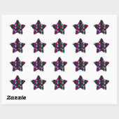 roze glitterpillen ster sticker (Vel)
