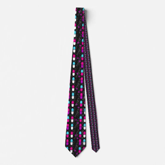 roze glitterpillen stropdas (Voorkant)