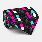 roze glitterpillen stropdas (Opgerold)
