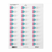 Roze Glitters en Mint Aangepaste Monogram Etiket (Full Sheet)