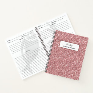 Roze glitters recepten voor de bruid Bruids douche Notitieboek