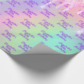 Roze glitters roze goud iriserende naam verjaardag cadeaupapier (Hoek)