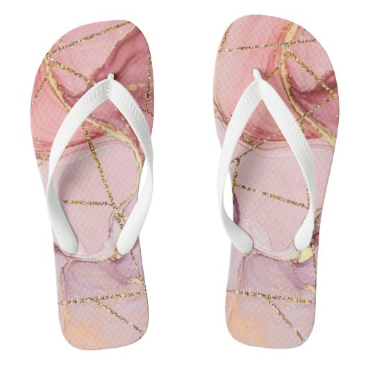 Roze Glitters Teenslippers (Voetbed)