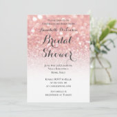 Roze glitters thema kaart (Staand voorkant)