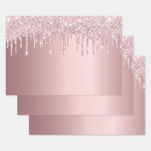 Roze glitterslang glinstering stoffige roos verjaa inpakpapier vel