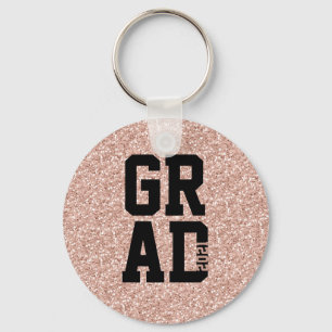Roze glittersleutel voor de afgradatie van de klas sleutelhanger
