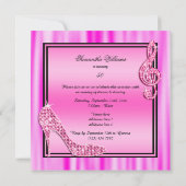 Roze, glittery Stilettos & Music Fabulous 50 Kaart (Achterkant)