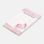 Roze Glitz Glitter Eenhoorn Post-it® Notes (Schuin)
