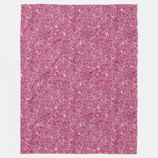 Roze Glitz Glitter Fleece Deken (Voorkant)