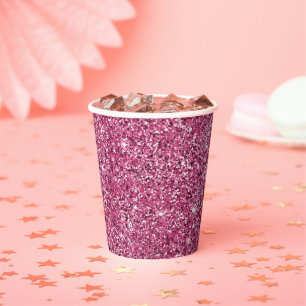 Roze Glitz Glitter Papieren Bekers