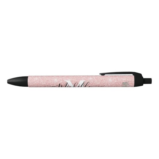 Roze Glitz Monogram Crown Custom Autograph Pen (Bovenkant)